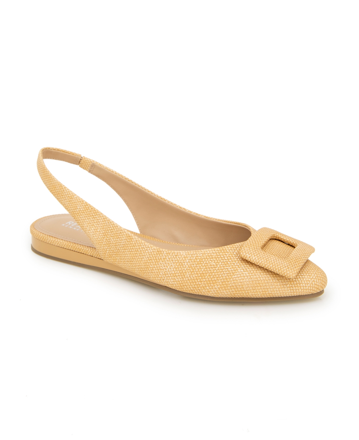 Shop Kenneth Cole Reaction Womens's Linton Buckle Wedge Flats In Natural Weave