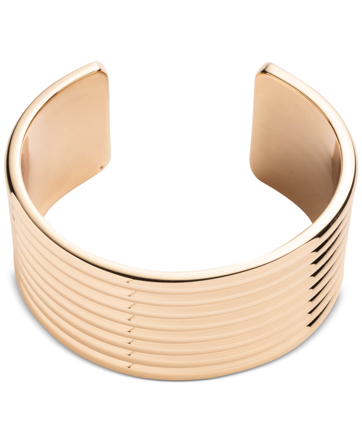 Shop Lauren Ralph Lauren Gold-tone Wide Ribbed Cuff Bracelet