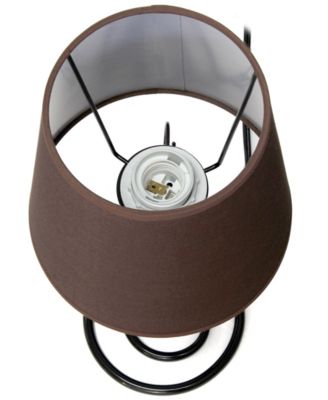 Priva 19" Contemporary Metal Winding Ivy Table Desk Lamp with Brown Fabric Shade 