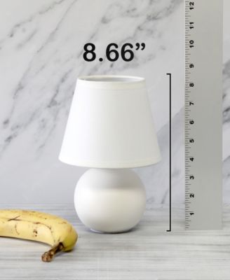 Nauru 8.66" Traditional Petite Ceramic Orb Bedside Table Desk Lamp Two Pack Set, Tapered Drum Fabric Shade 