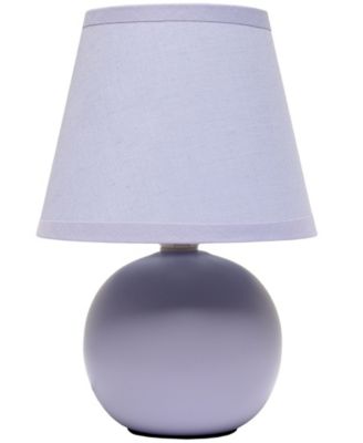 Nauru 8.66" Traditional Petite Ceramic Orb Bedside Table Desk Lamp with Tapered Drum Fabric Shade