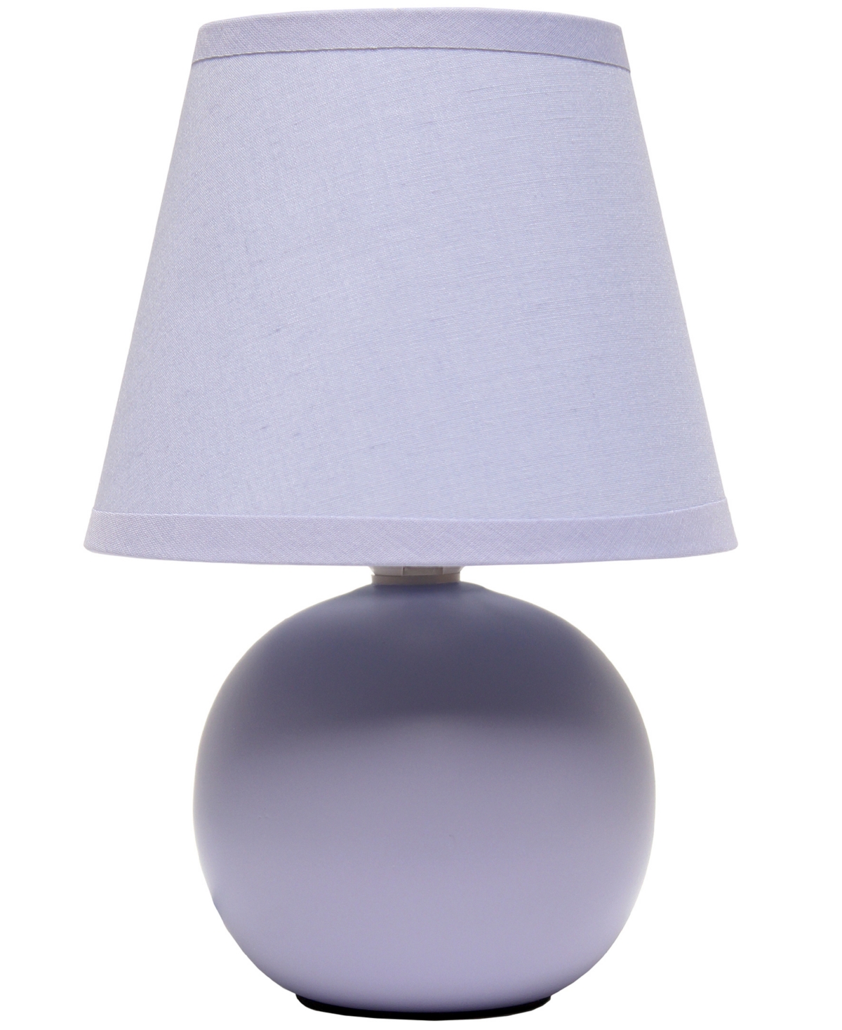 Shop Creekwood Home Nauru 8.66" Traditional Petite Ceramic Orb Bedside Table Desk Lamp With Tapered Drum Fabric Shade In Purple
