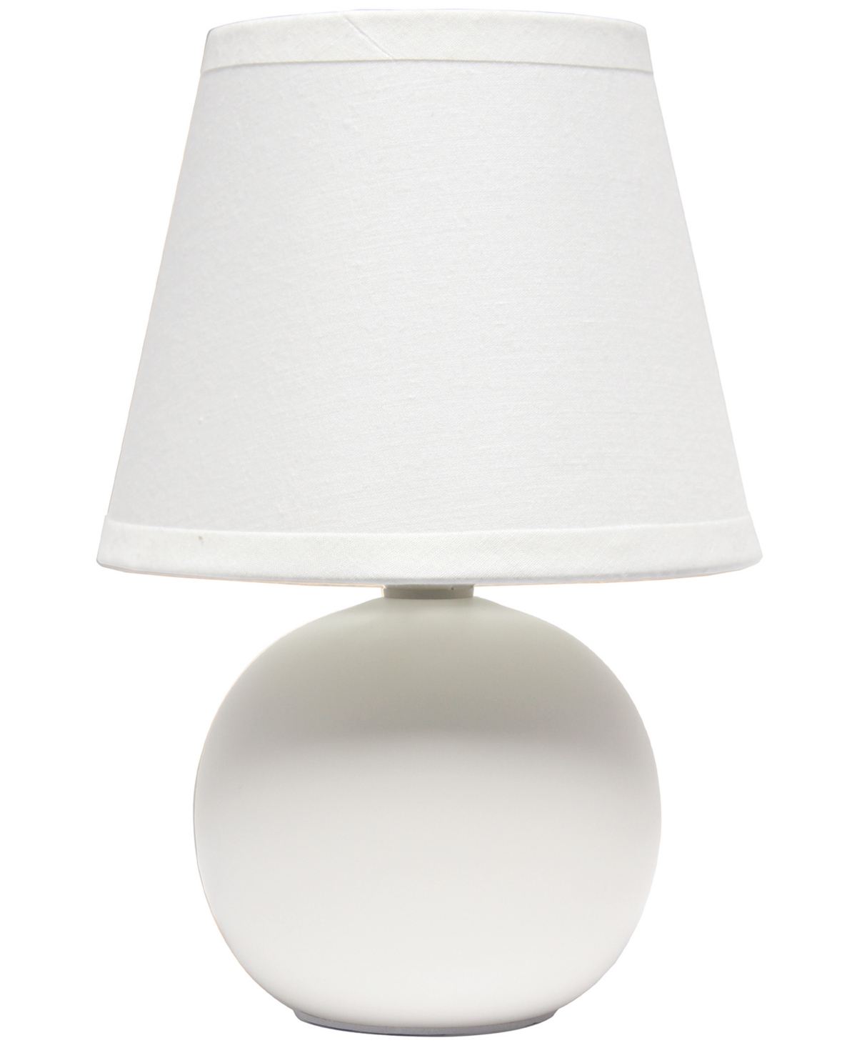 Shop Creekwood Home Nauru 8.66" Traditional Petite Ceramic Orb Bedside Table Desk Lamp With Tapered Drum Fabric Shade In Off White