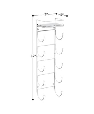 Wall Mounted Towel Rack With Shelf - White