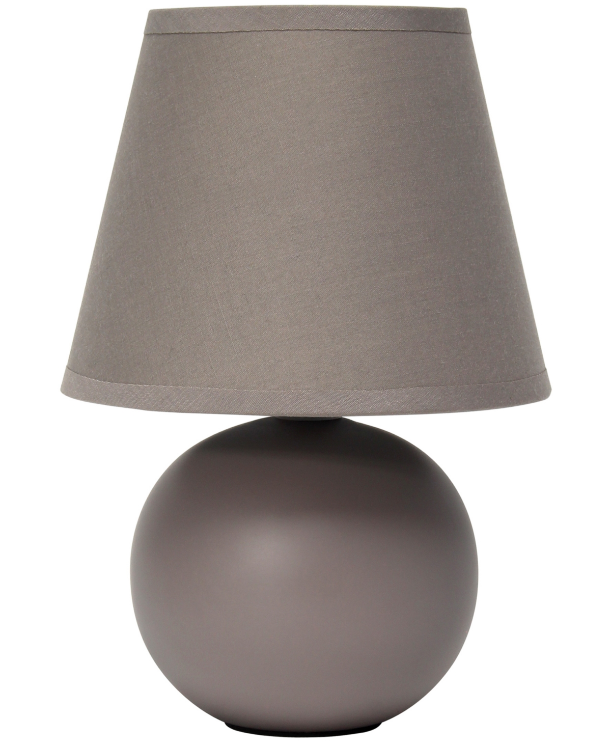 Shop Creekwood Home Nauru 8.66" Traditional Petite Ceramic Orb Bedside Table Desk Lamp With Tapered Drum Fabric Shade In Gray