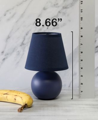 Nauru 8.66" Traditional Petite Ceramic Orb Bedside Table Desk Lamp with Tapered Drum Fabric Shade