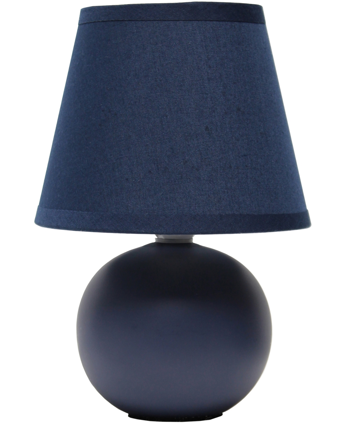 Shop Creekwood Home Nauru 8.66" Traditional Petite Ceramic Orb Bedside Table Desk Lamp With Tapered Drum Fabric Shade In Blue