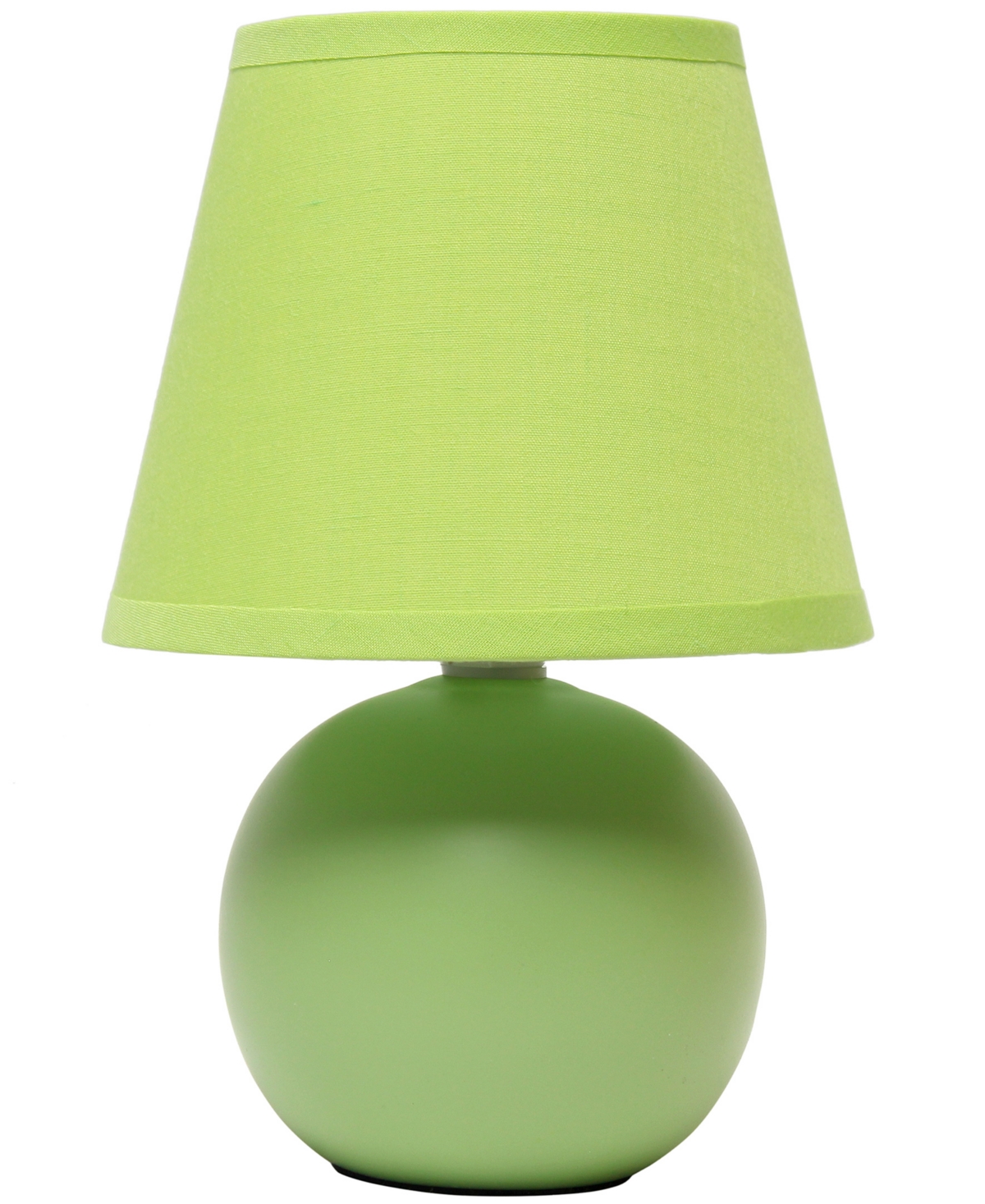 Shop Creekwood Home Nauru 8.66" Traditional Petite Ceramic Orb Bedside Table Desk Lamp With Tapered Drum Fabric Shade In Green
