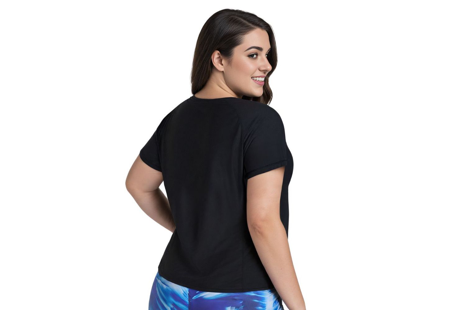 Plus Size Loose Fit Short Sleeve UPF 50+ Adele Swim Top