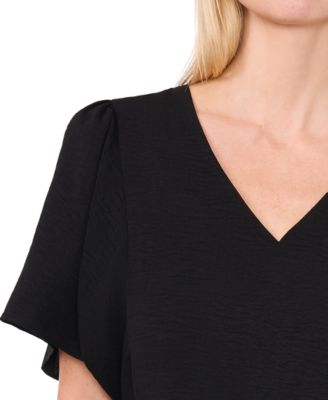 Women's Flutter-Sleeve V-Neck Smocked Romper