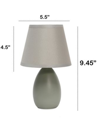 Nauru 9.45" Traditional Petite Ceramic Oblong Bedside Table Desk Lamp Two Pack Set, Tapered Drum Fabric Shade 