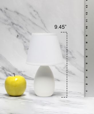 Nauru 9.45" Traditional Petite Ceramic Oblong Bedside Table Desk Lamp with Tapered Drum Fabric Shade 