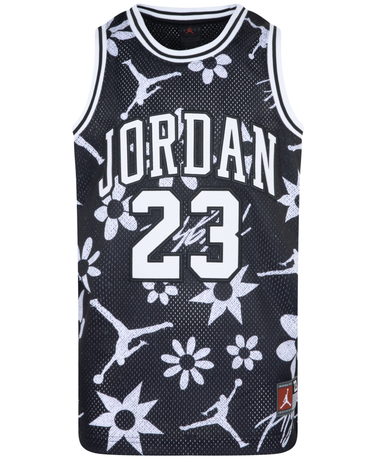 Shop Jordan Big Girls 23 Sleeveless Aop Jersey In Kblack(w