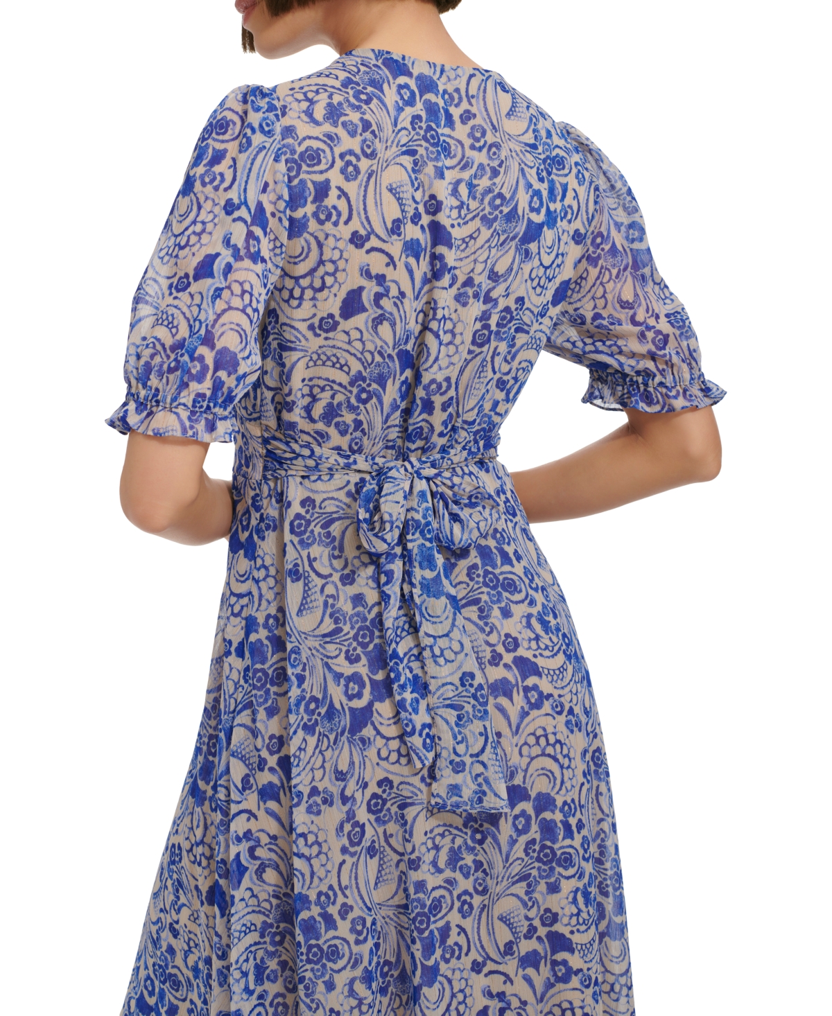 Shop Tommy Hilfiger Women's Printed High-low Midi Dress In Khaki,ampa