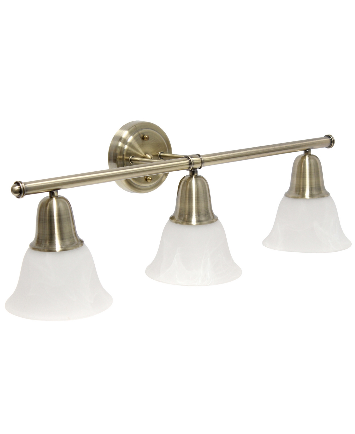 Shop Lalia Home Essentix Contemporary Three Light Metal And Alabaster White Glass Shade Vanity Uplight Downlight Wal In Chrome