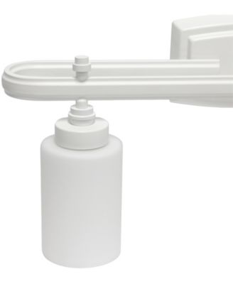 Essentix Contemporary Three Light Metal and Opaque White Glass Shade Vanity Uplight Downlight Wall Mounted Fixture 