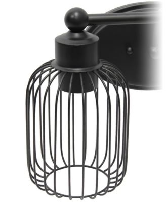 Ironhouse Two Light Industrial Decorative Cage Vanity Uplight Downlight Wall Mounted Fixture 