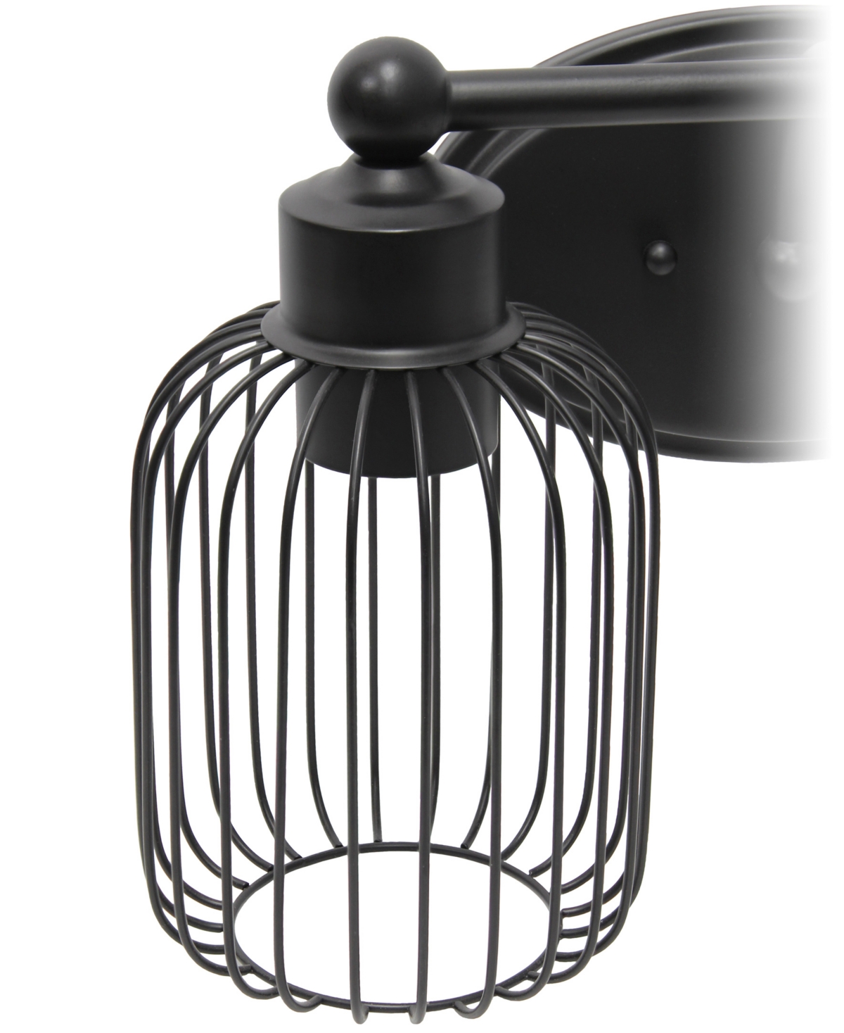 Shop Lalia Home Ironhouse Two Light Industrial Decorative Cage Vanity Uplight Downlight Wall Mounted Fixture In Black