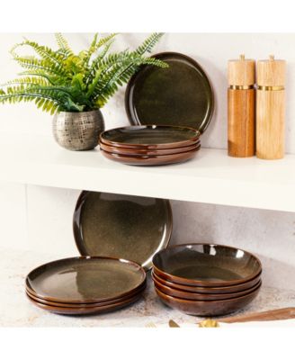 Edwina 16 Piece Double Bowl Dinnerware Set, Service for 4