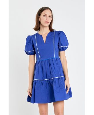 Women's Piping Detailed Mini Dress