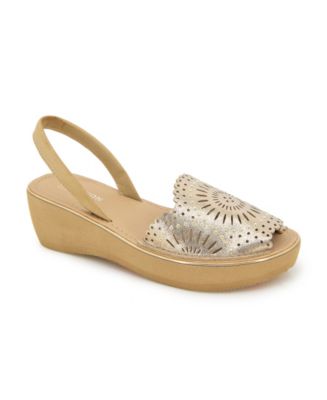 Women's Fine Glass Laser Wedge Sandals