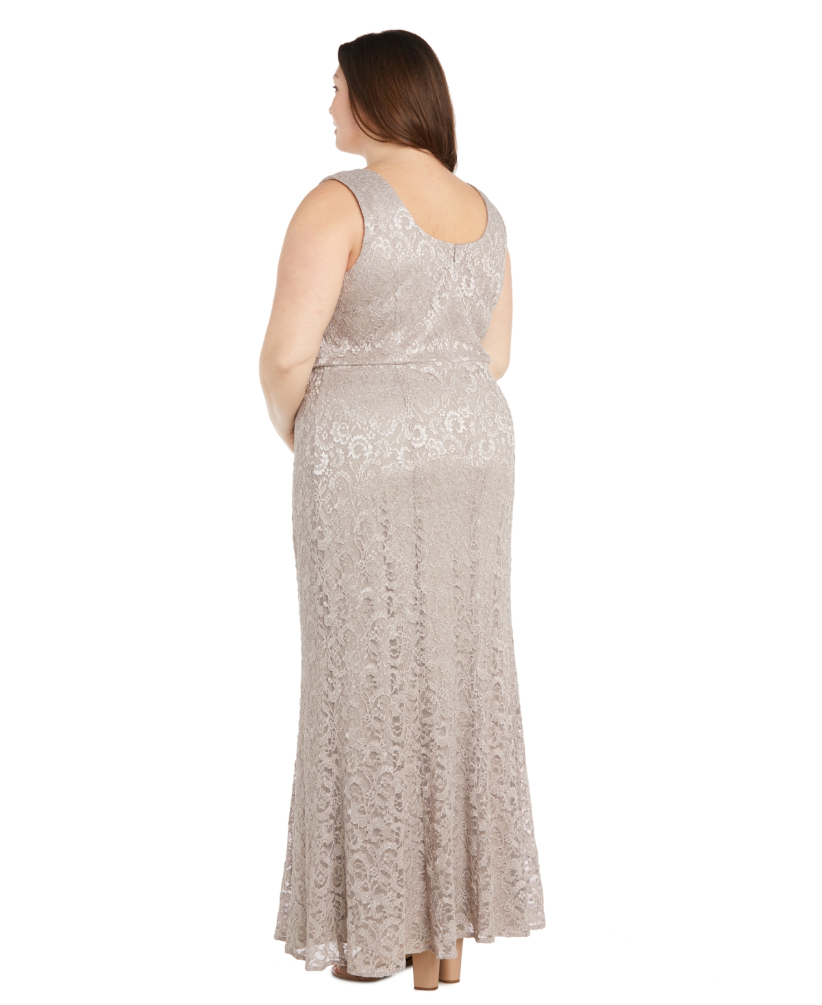 R & M Richards Plus Size Metallic Lace Jacket and Dress