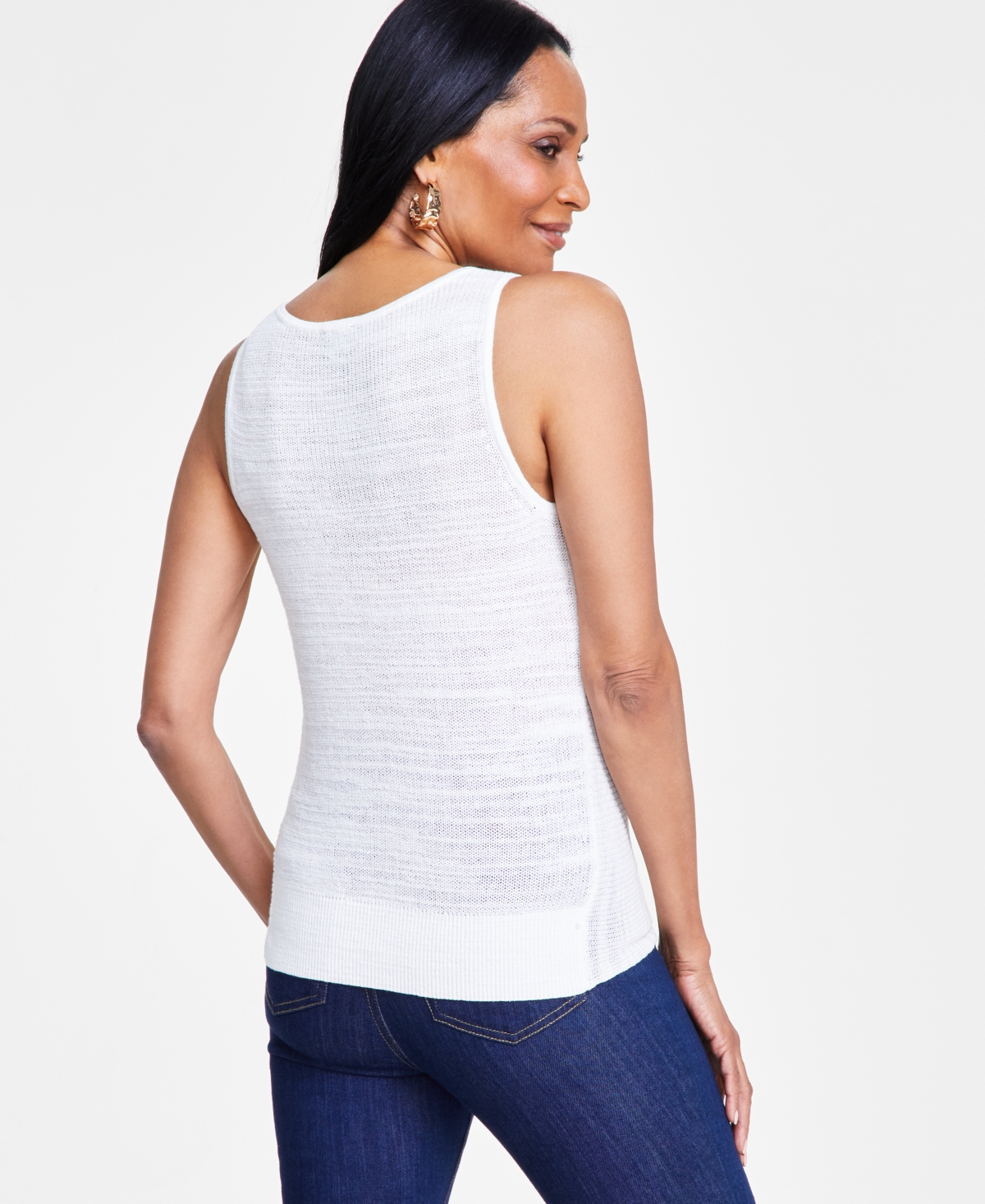 I.n.c. International Concepts Women's Twist-Hem Sweater Tank Top, Created for Macy's
