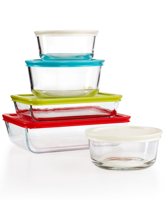  Pyrex Simply Store 10 Piece Set with Colored Lids