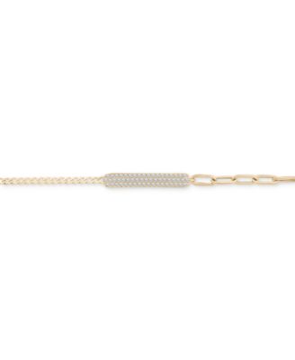Diamond Bar Two-Chain Link Bracelet (1/2 ct. t.w.) in Gold Vermeil, Created for Macy's