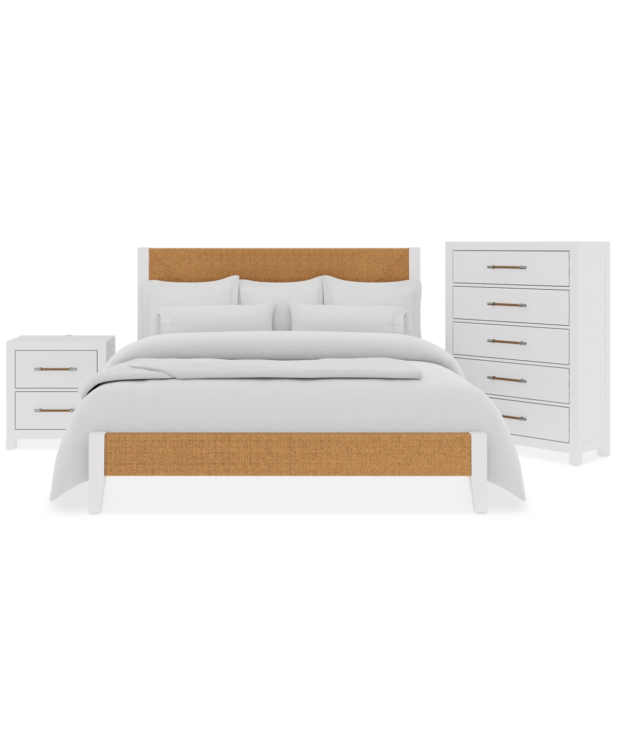 Shop Macy's Catriona 3pc Bedroom Set (queen Woven Bed, Chest, 2-drawer Nightstand) In No Color