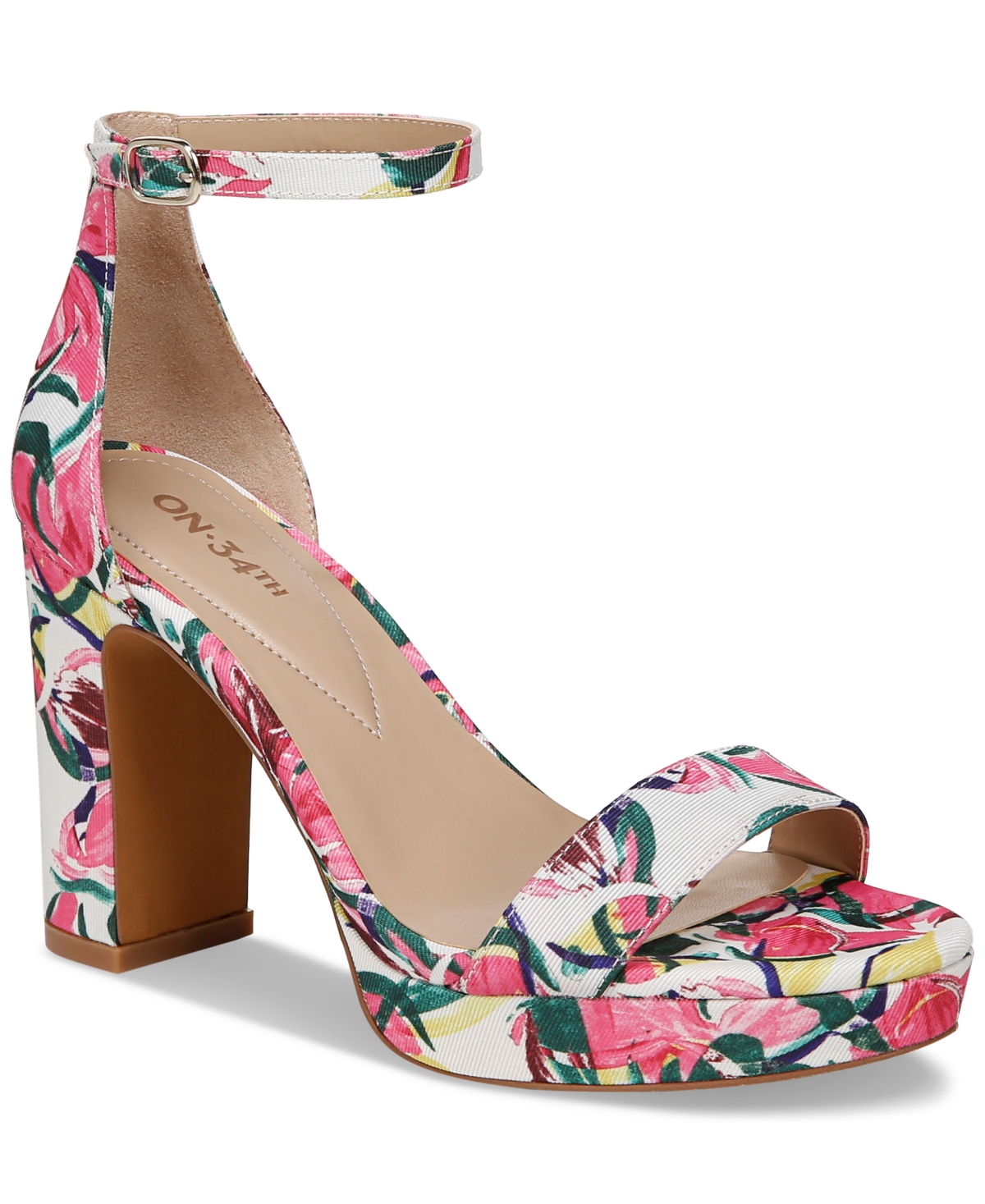 Shop On 34th Women's Rannda Platform Dress Sandals, Created For Macy's In Floral Fabric