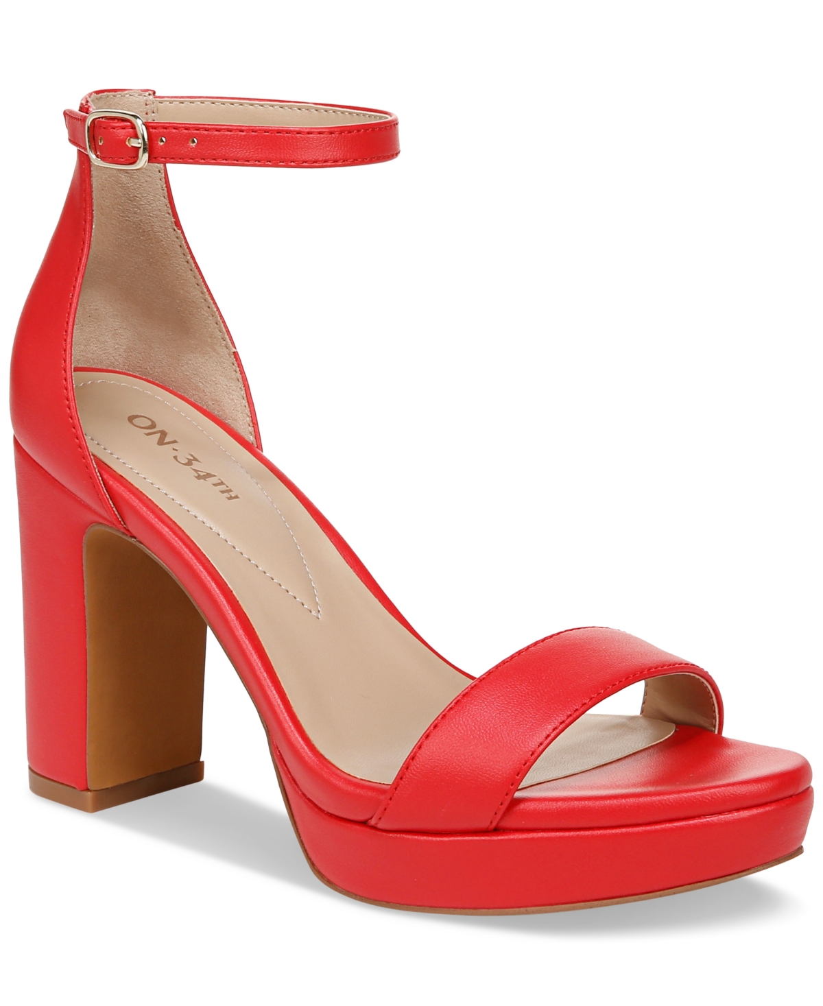 Shop On 34th Women's Rannda Platform Dress Sandals, Created For Macy's In Red Smooth