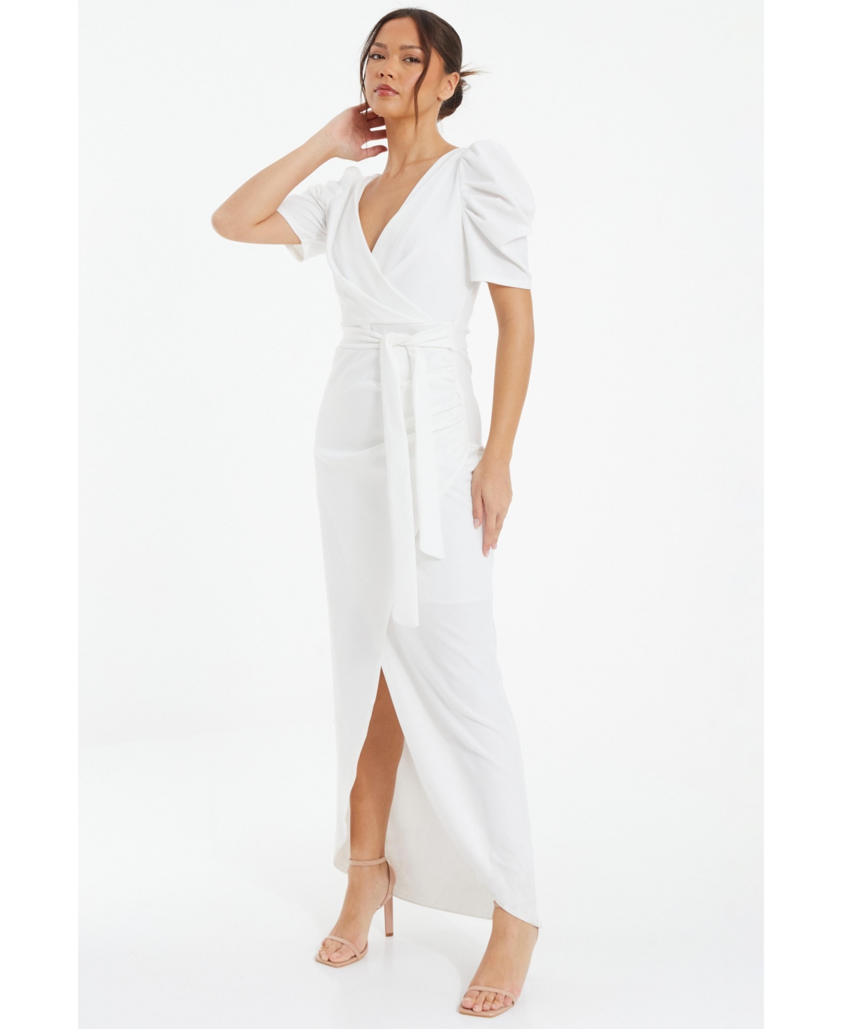 Quiz Women's Puff Sleeve Maxi Dress