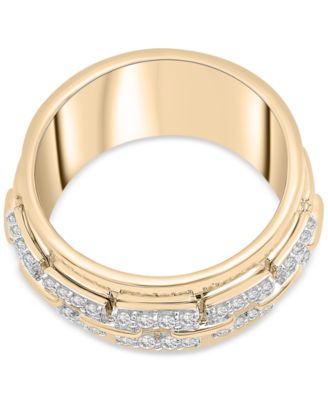 Diamond Wide Band Statement Ring (1/4 ct. t.w.) in Gold Vermeil or Sterling Silver, Created for Macy's
