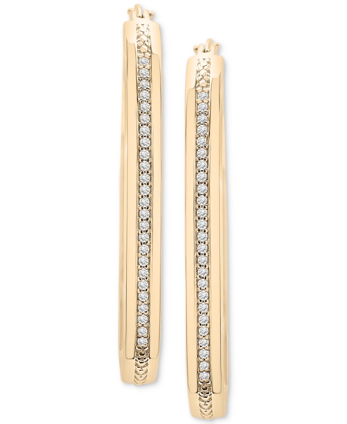 Shop Audrey By Aurate Diamond Rectangular Hoop Earrings (1/4 Ct. T.w.) In Gold Vermeil, Created For Macy's