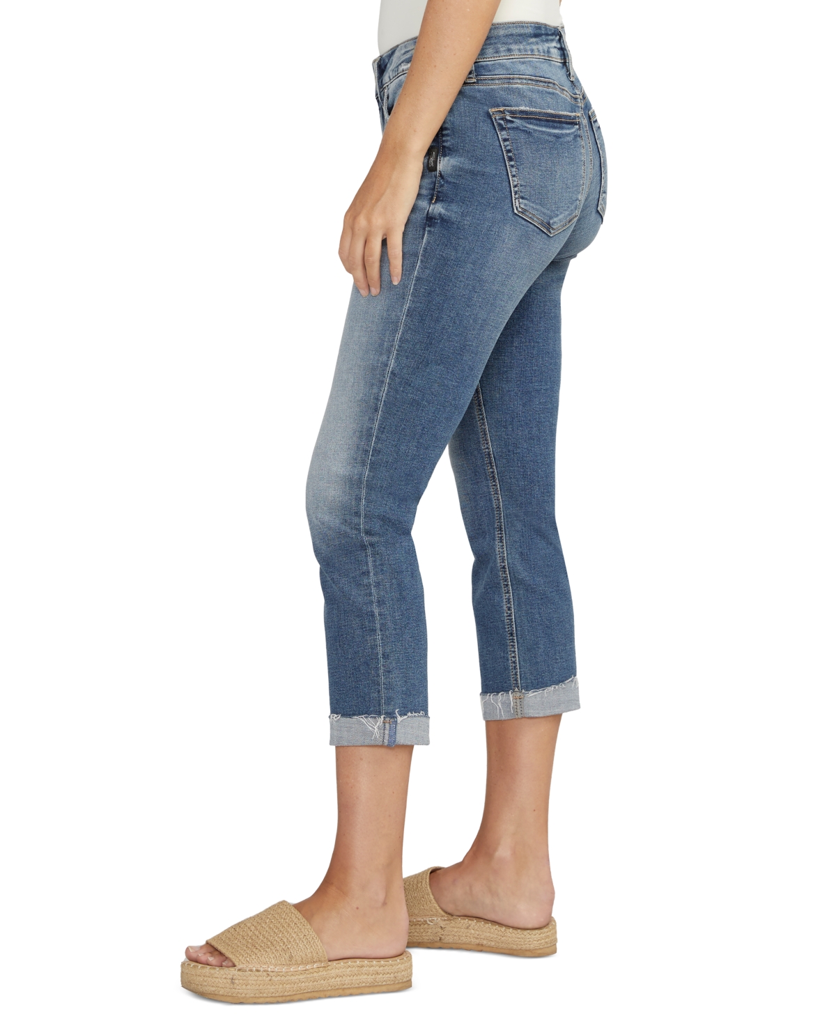 Shop Silver Jeans Co. Women's Elyse Mid-rise Stretch Capri Jeans In Indigo