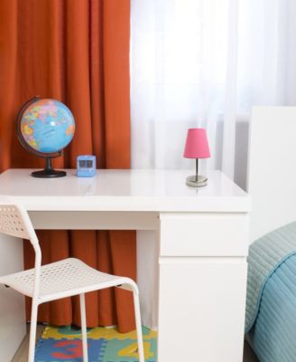 Nauru 10.5" Traditional Petite Metal Stick Bedside Table Desk Lamp with Fabric Empire Shade