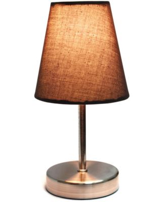 Nauru 10.5" Traditional Petite Metal Stick Bedside Table Desk Lamp with Fabric Empire Shade