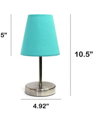 Nauru 10.5" Traditional Petite Metal Stick Bedside Table Desk Lamp with Fabric Empire Shade