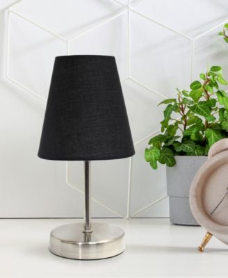 Nauru 10.5" Traditional Petite Metal Stick Bedside Table Desk Lamp with Fabric Empire Shade