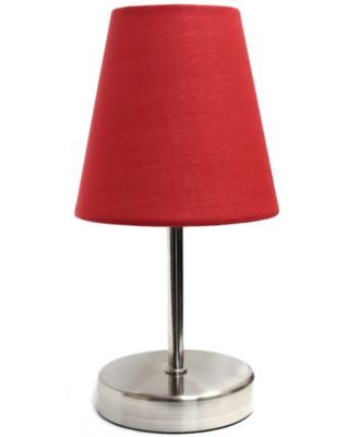 Nauru 10.5" Traditional Petite Metal Stick Bedside Table Desk Lamp with Fabric Empire Shade