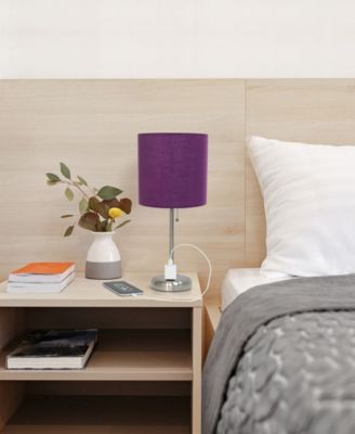 Oslo 19.5" Contemporary Bedside Standard Metal Table Desk Lamp with White Drum Fabric Shade