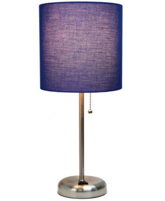 Oslo 19.5" Contemporary Bedside Standard Metal Table Desk Lamp with White Drum Fabric Shade