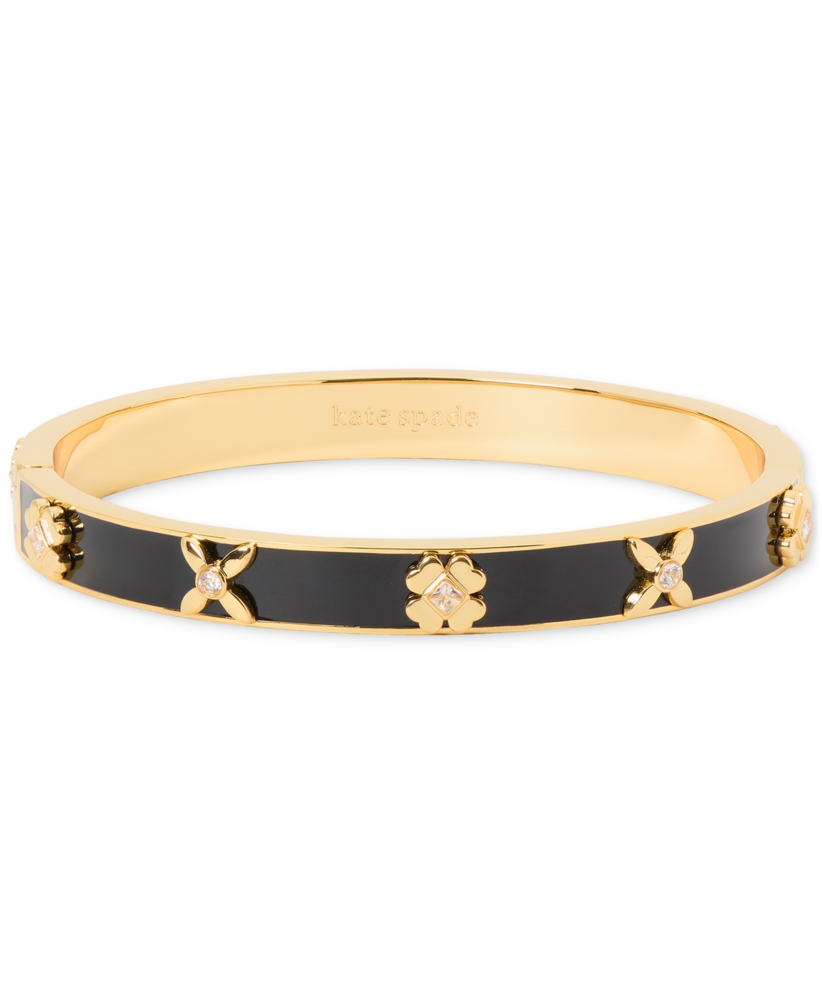 Kate Spade New York Cubic Zirconia & Color Inlay Flower Bangle Bracelet -gold