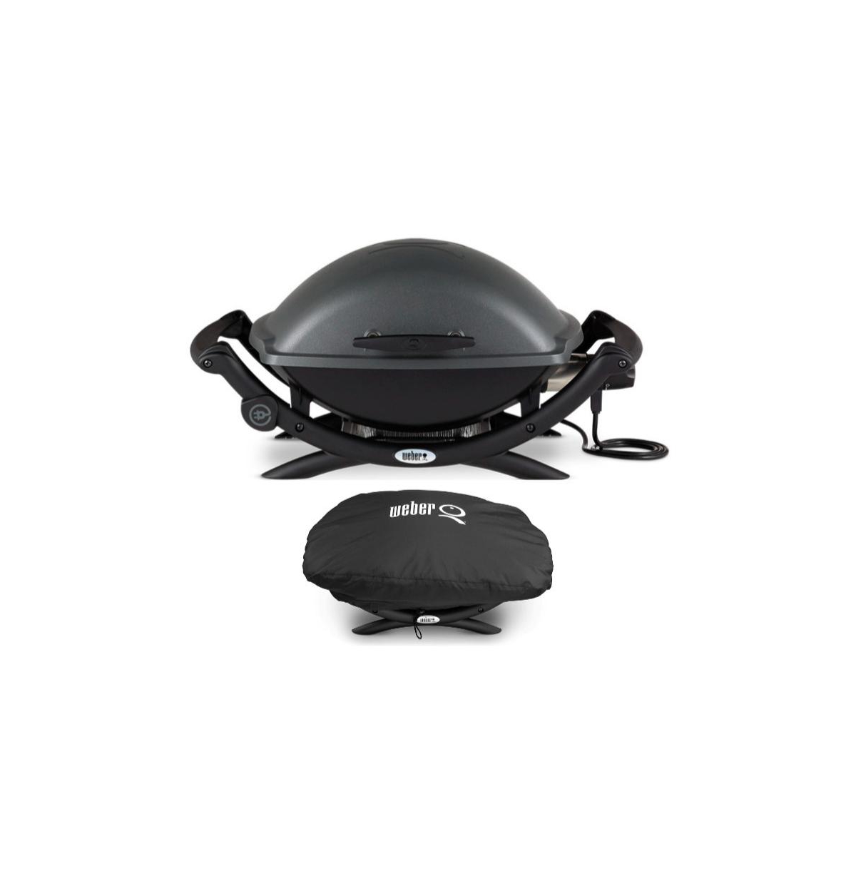 Q 2400 Electric Grill (Black) with Grill Cover Bundle - Black