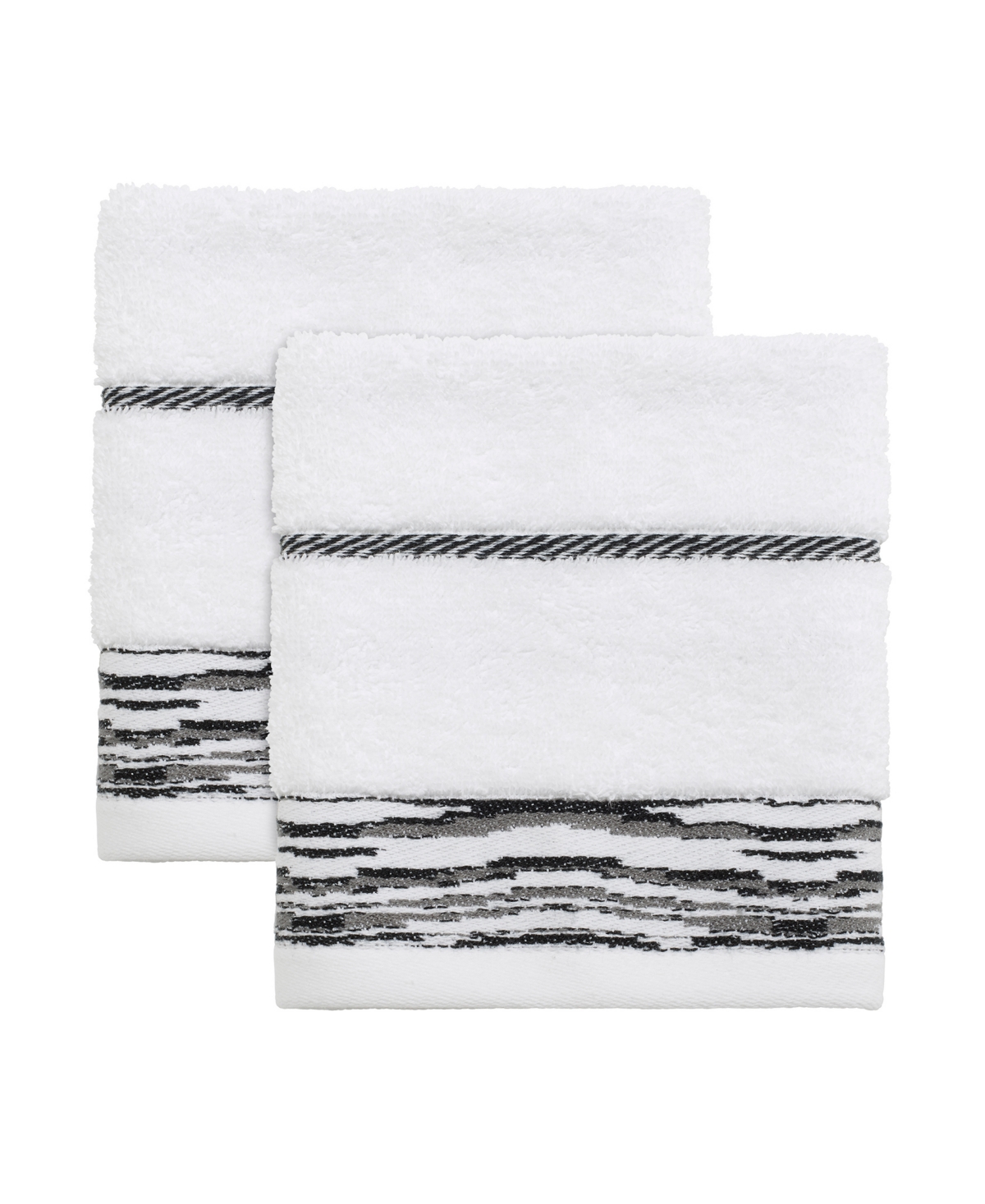 Shop Nicole Miller Sydney 4-pc. Bath Towel Set In White,blk