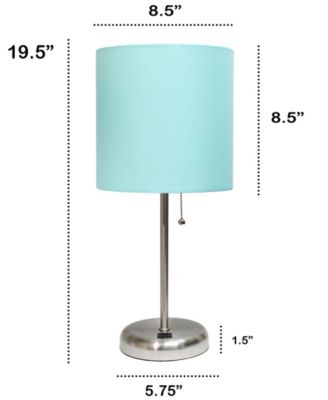 Oslo 19.5" Contemporary Bedside USB Port Feature Standard Metal Table Desk Lamp 