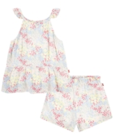 Levi's Little Girls Ruffle Collar Tank Top and Shorts Set - Sugar Swizzle