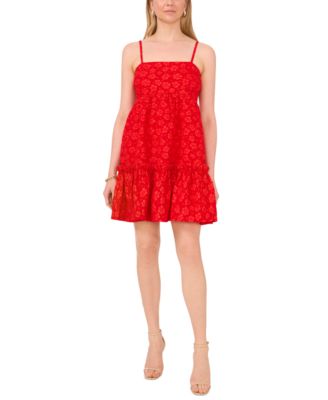 CeCe - Women's Square-Neck Sleeveless Babydoll Dress