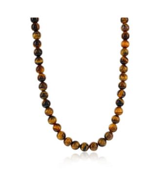Stainless Steel Natural Stone Bead Necklace